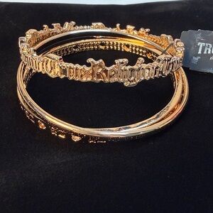 True Religion Gold Tone Bangle Trio